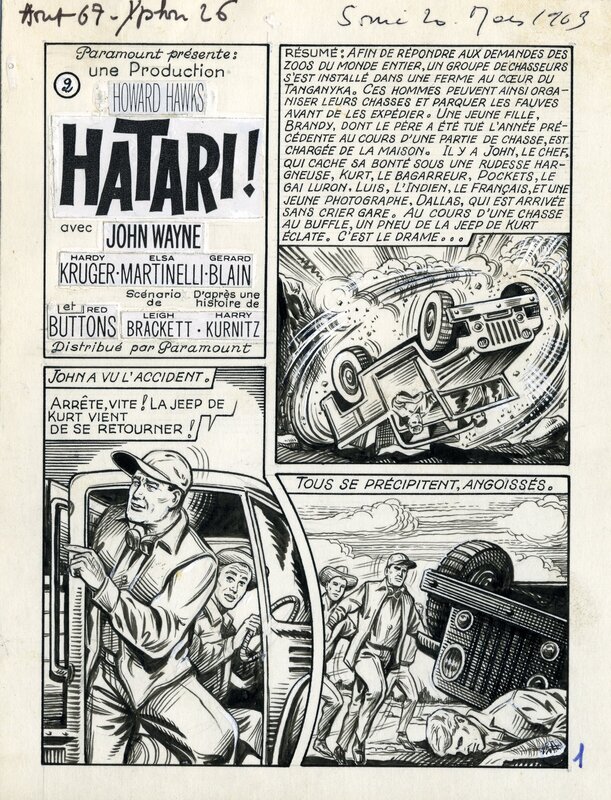 Hatari ! par René Brantonne - Planche originale