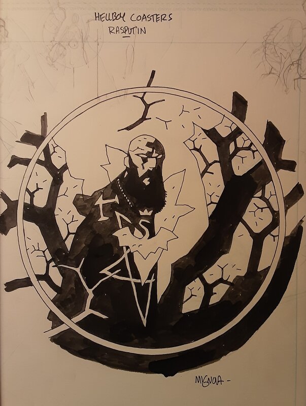 Mike Mignola, Grigori Rasputin - Hellboy coaster - Illustration originale