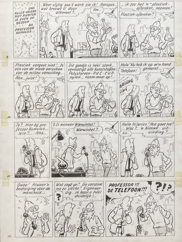 Pom, Piet Pienter en Bert Bibber : Hypnose-stralen - Planche originale