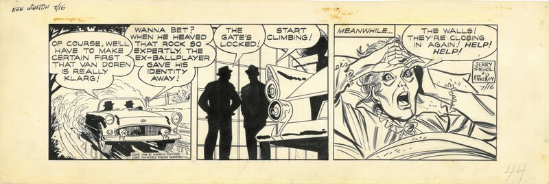 Mike Roy, Jerry Siegel, Ken Winston Daily 16 juillet 1955 - Planche originale