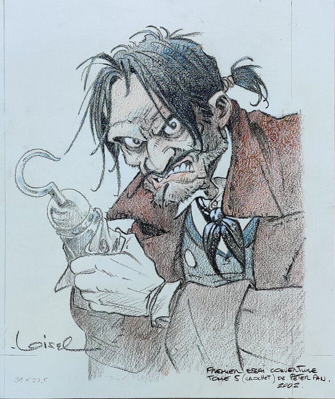 Projet de couverture Capitaine Crochet par Régis Loisel - Original Illustration