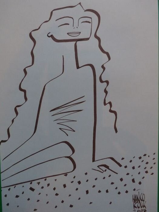Jeune femme by Hanco Kolk - Original Illustration