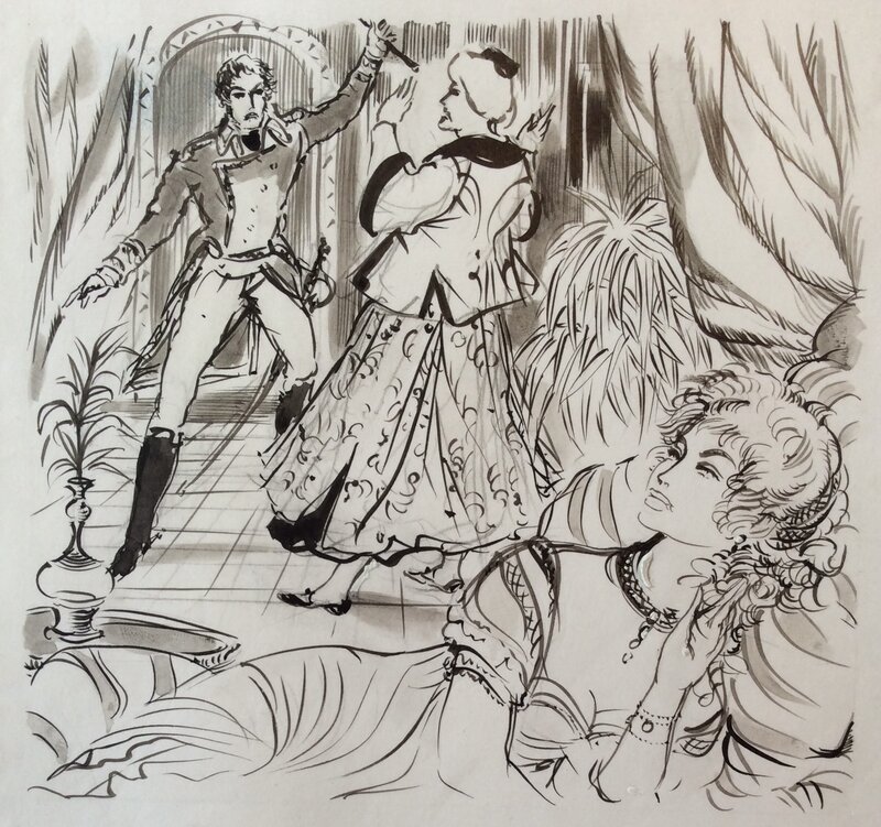 Jacques Grange, Napoléon et ses Amours - Original Illustration