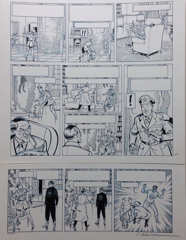 Etienne Schréder, Antoine Aubin, Blake et Mortimer - l'Onde Septimus - Planche originale