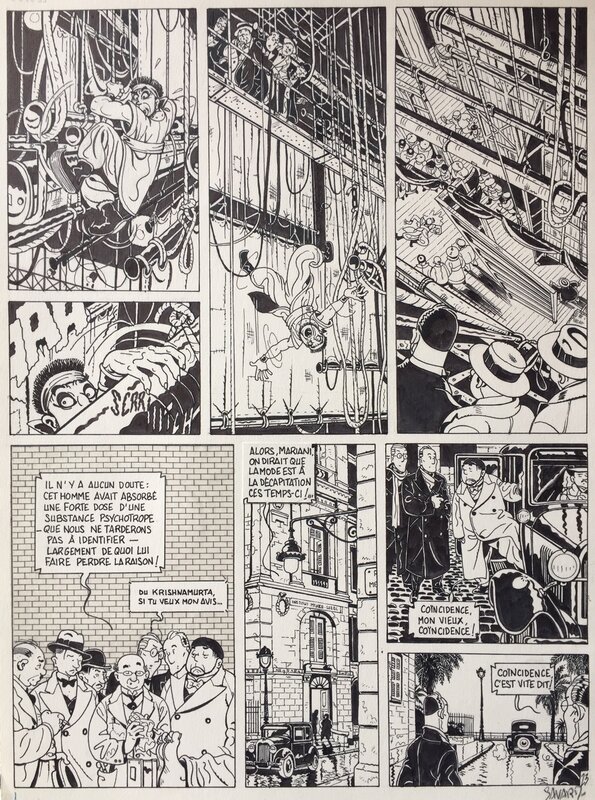 Savard, Dick Hérisson, Tome 3, L'Opéra Maudit, planche n°23, 1987. - Planche originale