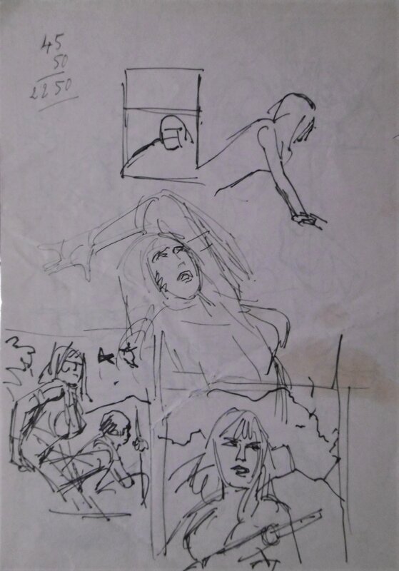Robert Gigi, Scarlett Dream - Projets de couverture Ombres Sur Venise 7/9 (recto/verso) - Couverture originale