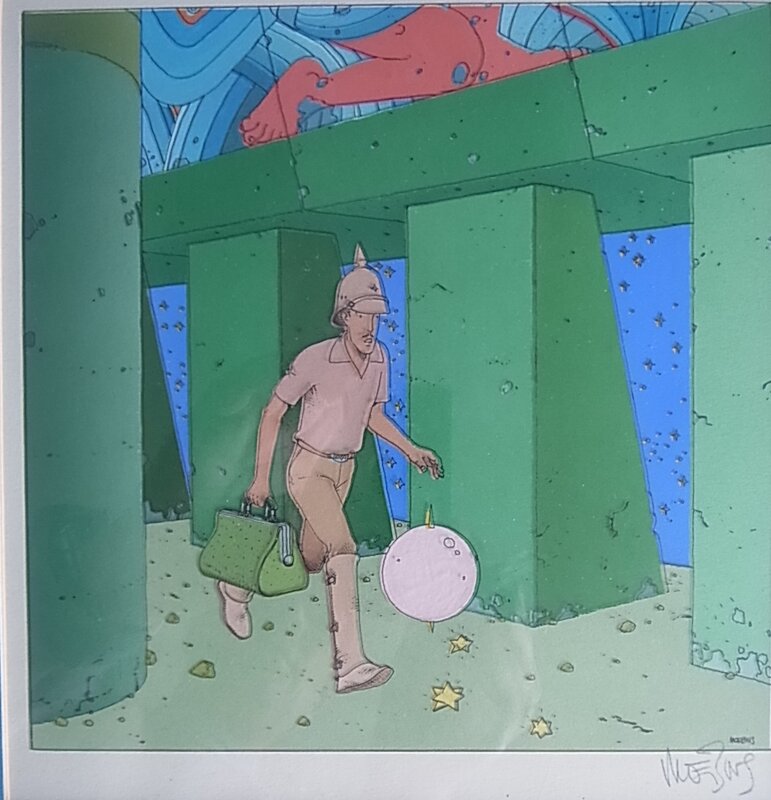 Moebius - Mise en couleur Le Major pour l'artbook Starwatcher - Planche originale