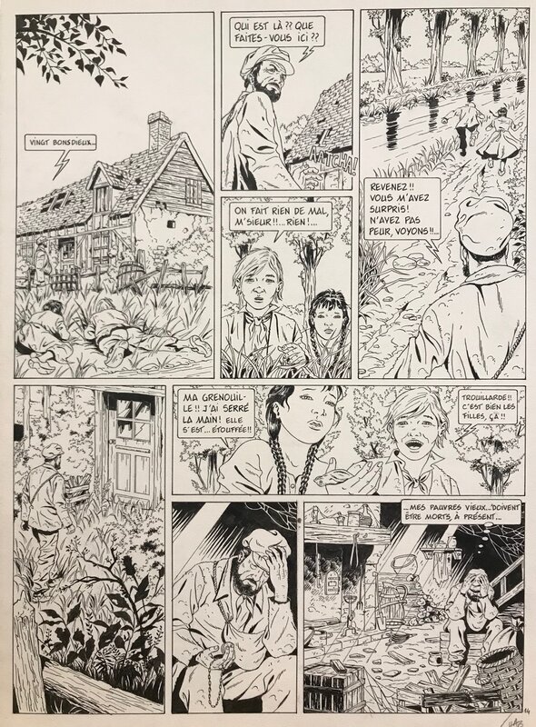 For sale - Eric Chabbert, Planche noir & blanc 14, Docteur Monge tome 01 : Hermine - Comic Strip