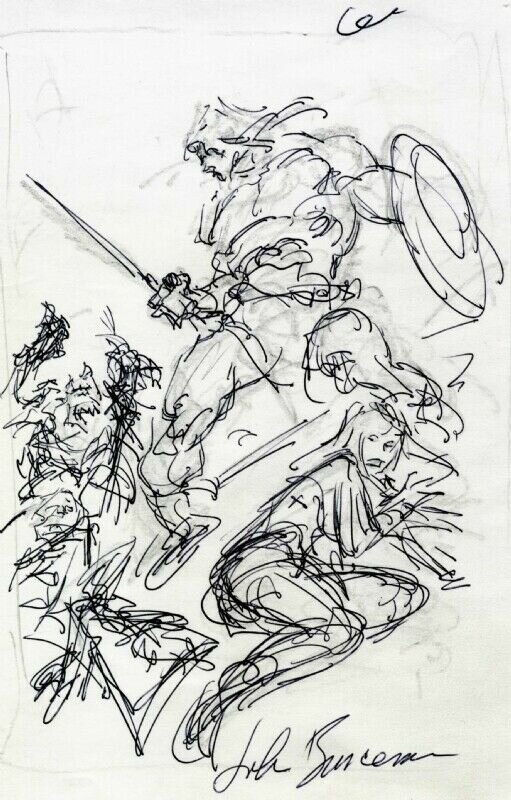 Conan John Buscema Prelim - Splash and Commission - Original Illustration