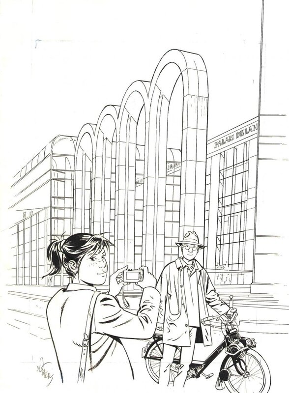 Alain Dodier, Jerome K Jerome Bloche, illustration pour une affiche de festival à Puteaux en 2012 - Illustration originale