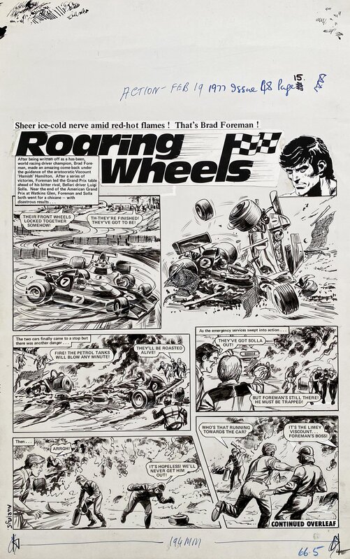 Mike White, Roaring Wheels_ACTION - Planche originale