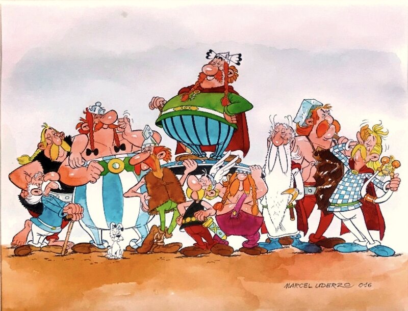 Asterix en obelix by Marcel Uderzo - Original Illustration