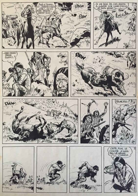 Jijé, Jerry Spring #12, Fort Red Stone, planche n°16, 1958. - Comic Strip