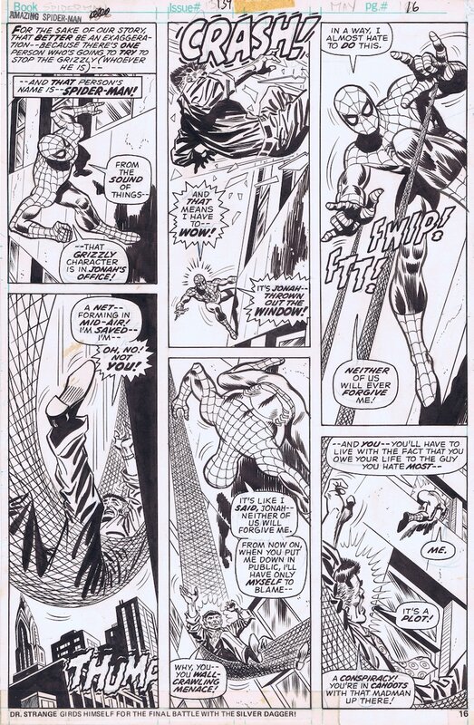 Ross Andru, Frank Giacoia, Dave Hunt, 1974-12 Ross/Giacoia/Hunt Amazing Spider-Man #139 p16 - Planche originale