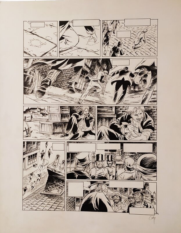 For sale - Eric Chabbert, Planche noir & blanc 14, BlackStone tome 01 : Les magiciens - Comic Strip