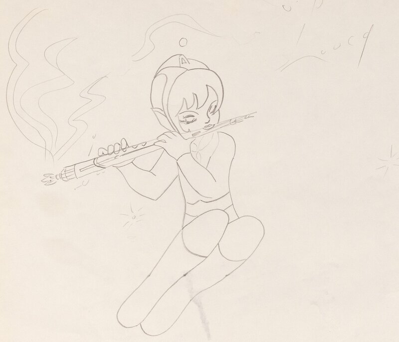 Shingo Araki, Ulysse 31 Genga Original : Thémis à la flute - Original art