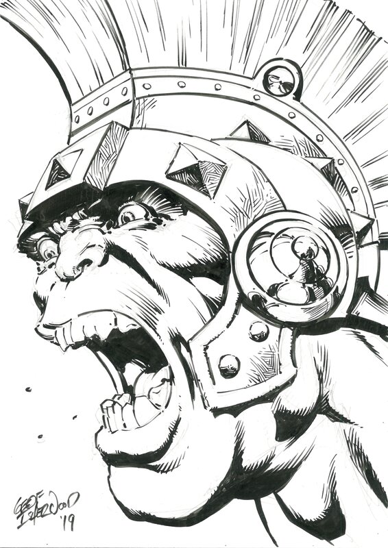 Gladiateur Hulk by Geof Isherwood - Sketch
