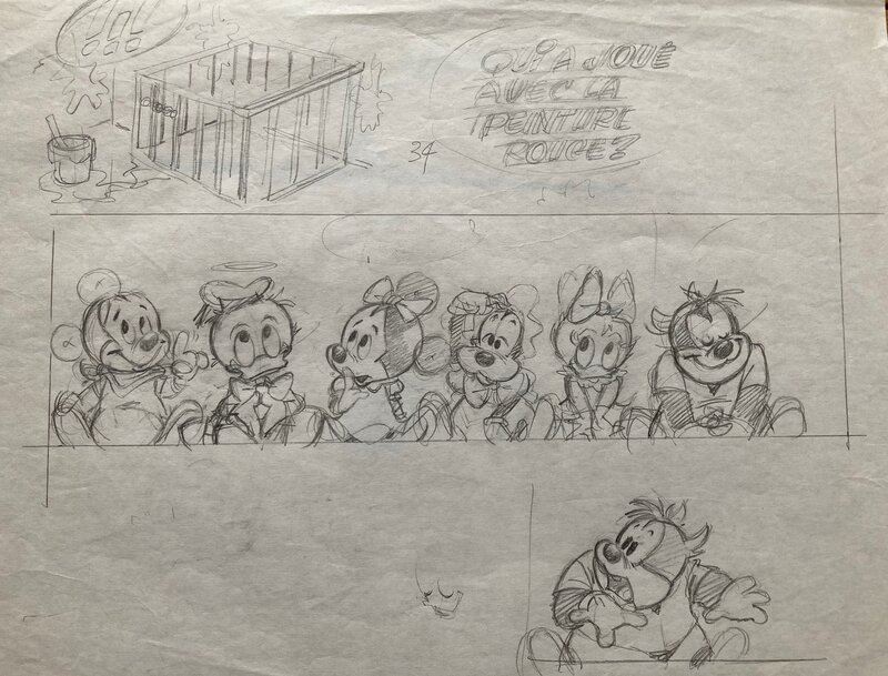Claude Marin, Crayonnés Baby Disney - Œuvre originale