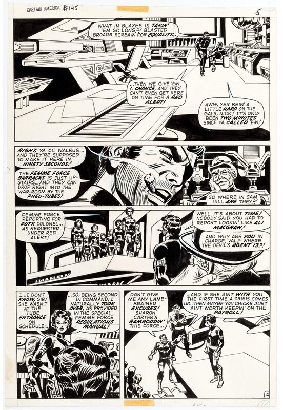 John Romita, Gil Kane, Captain America #145 - Nick Fury - Romita/Kane - Planche originale