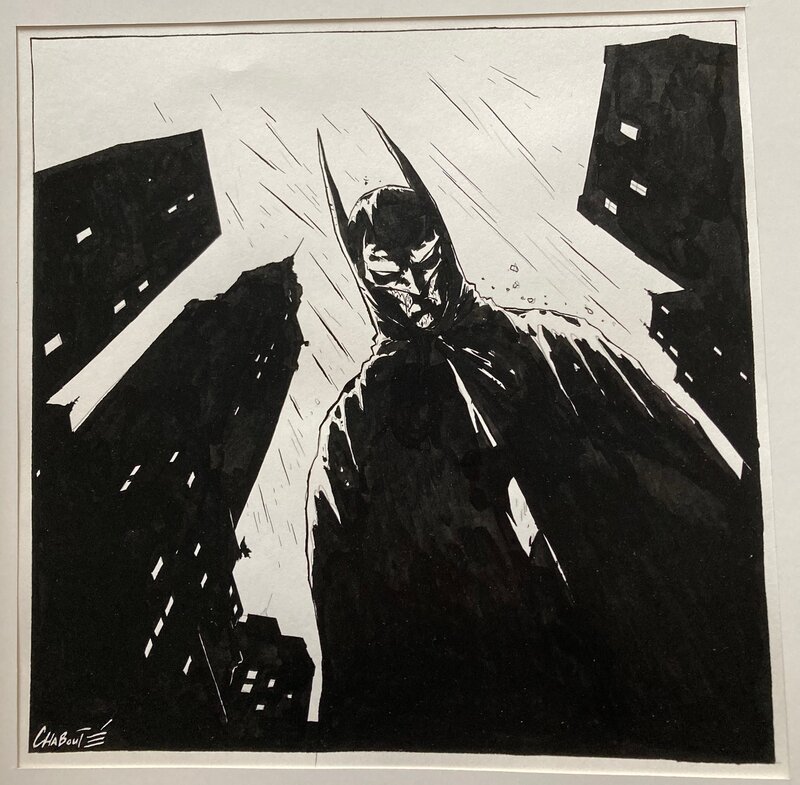 Illustration Batman sous la pluie par Chabouté - Original Illustration