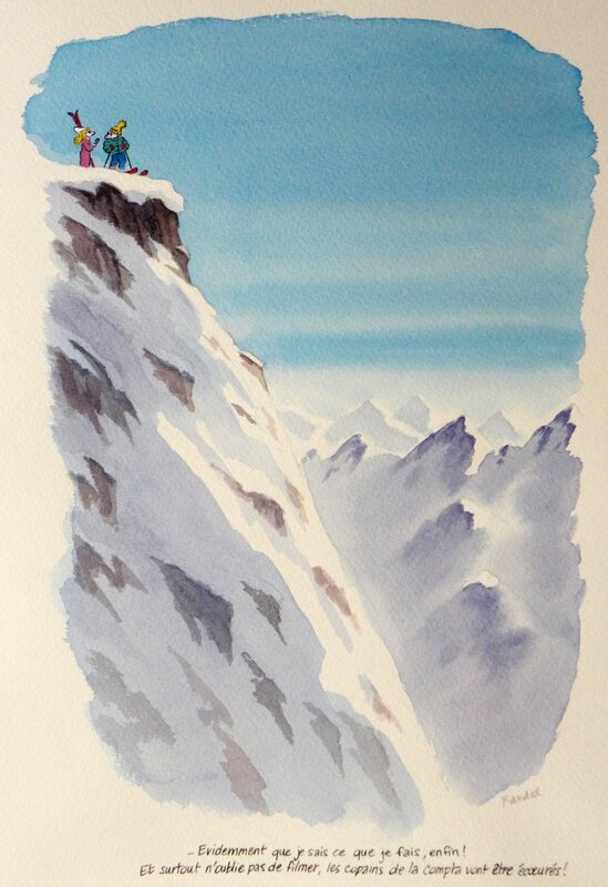 En vente - Illustration -Fluide Glacial – Addiction – » Les copains de la compta « – François Ravard - Illustration originale