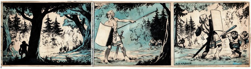 Hans Kresse, Eric de Noorman tome 1  De Steen van Atlantis - strook 2 - Planche originale