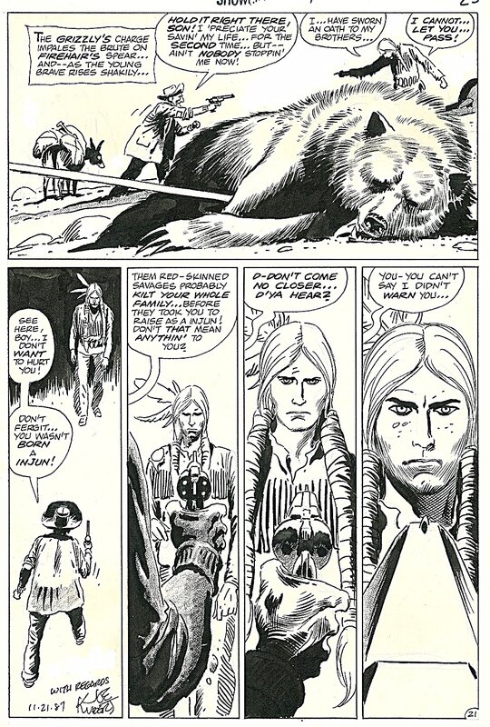 Joe Kubert, Showcase # 86 p. 21 . Firehair . - Comic Strip