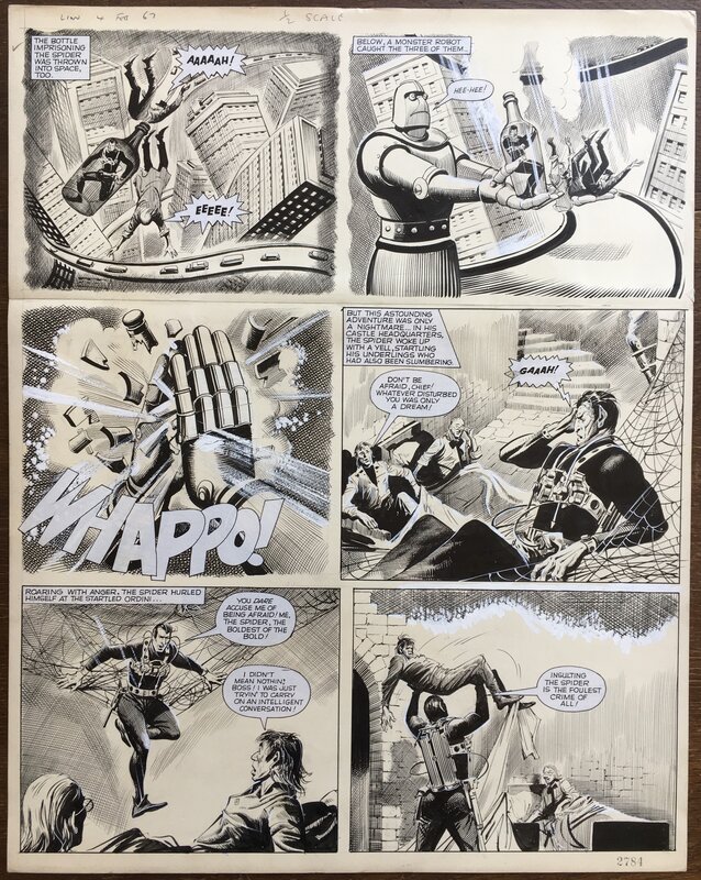 Reg Bunn, Jerry Siegel, The Spider, Lion Febuary 1967 - Comic Strip