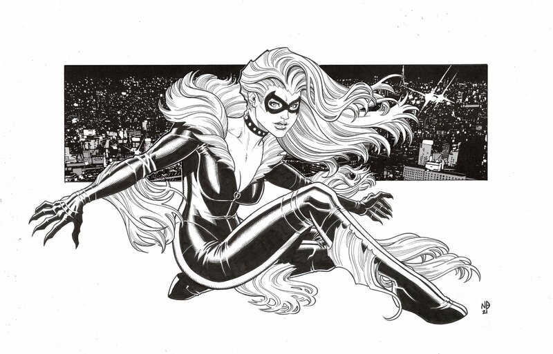 Blackcat par Nick Bradshaw - Illustration originale