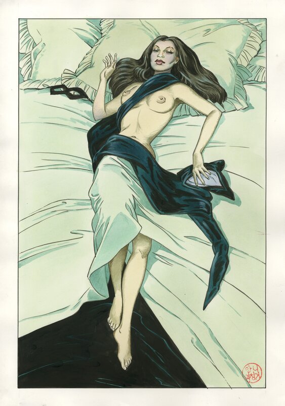 Felina mise a nu by Annie Goetzinger - Original Illustration