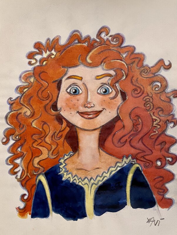Princesse Mérida by Xavi, Studios Disney - Original Illustration