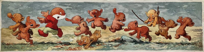 Jean Dulieu, Paulus de Boskabouter en de Aardmannetjes - Original Illustration