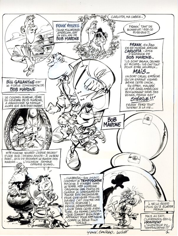 Didier Conrad, Yann, Lucie, Bob Marone T2 : Le Dinosaure blanc - L'Affrontement - Planches 1 et 2 - Comic Strip