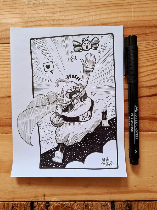 En vente - oTTami, Dessin original de l'Inktober 2020 : Majin Boo ! - Illustration originale
