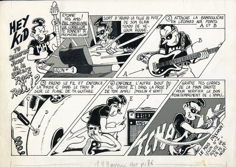 Luc Cornillon, Philippe Manoeuvre, Métal Hurlant Guitare Rock’n Roll - Planche originale