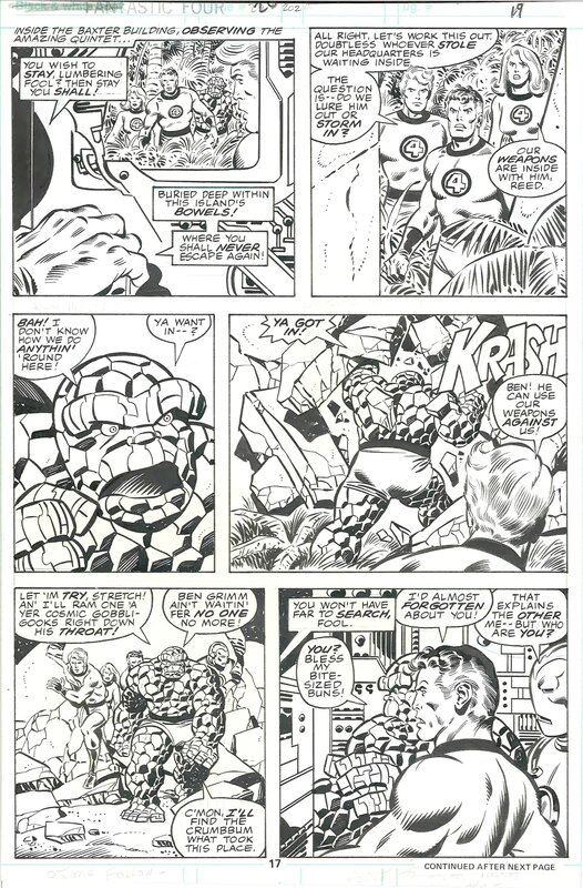 John Buscema, Joe Sinnott, Fantastic Four - Reed johnny thing Iron Man Sue - Comic Strip