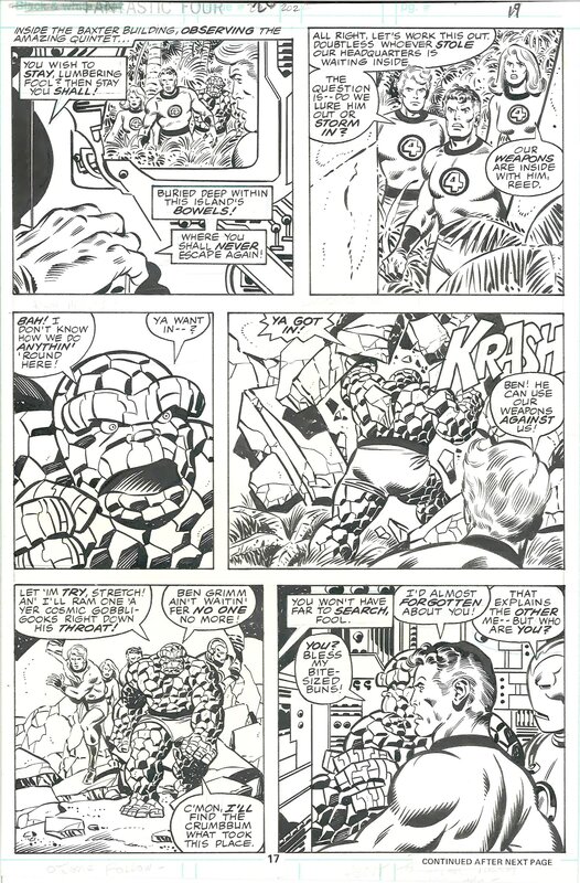 John Buscema, Joe Sinnott, Fantastic Four - Reed johnny thing Iron Man Sue - Planche originale