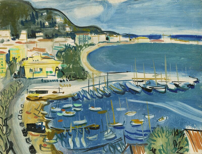 Jijé, Huile sur panneau - Golfe Juan - Œuvre originale