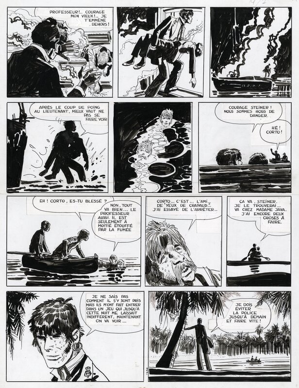 Hugo Pratt, Corto Maltese: Le secret de Tristan Bantam planche 15. - Planche originale