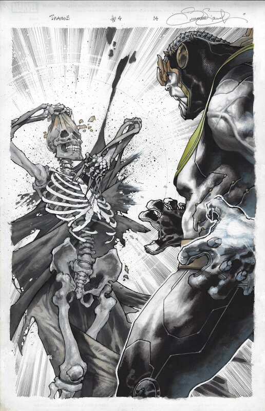 Simone Bianchi, Thanos Rising 4 p 14 Death Revealed - Planche originale