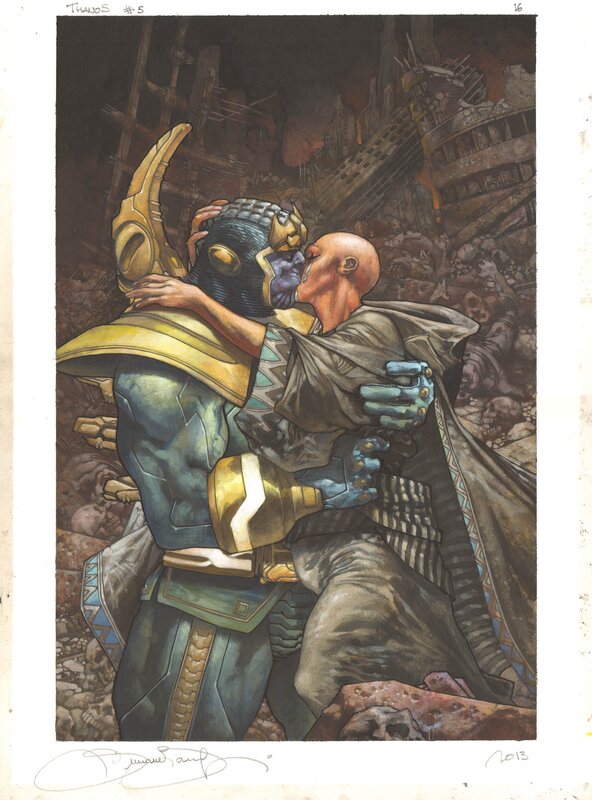 Simone Bianchi, Thanos Rising 5 p 16 Death Kiss Painting - Comic Strip