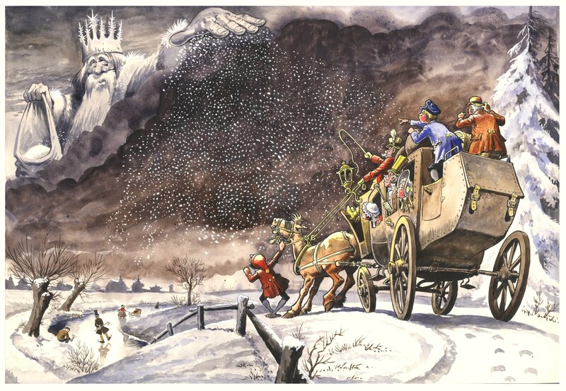 Piet Wijn, Christmas-Illustration for Tina - Original Illustration