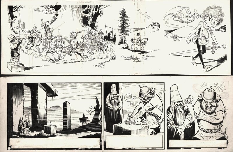 The Sword in the Stone - strip 1 + 2 by Piet Wijn - Comic Strip