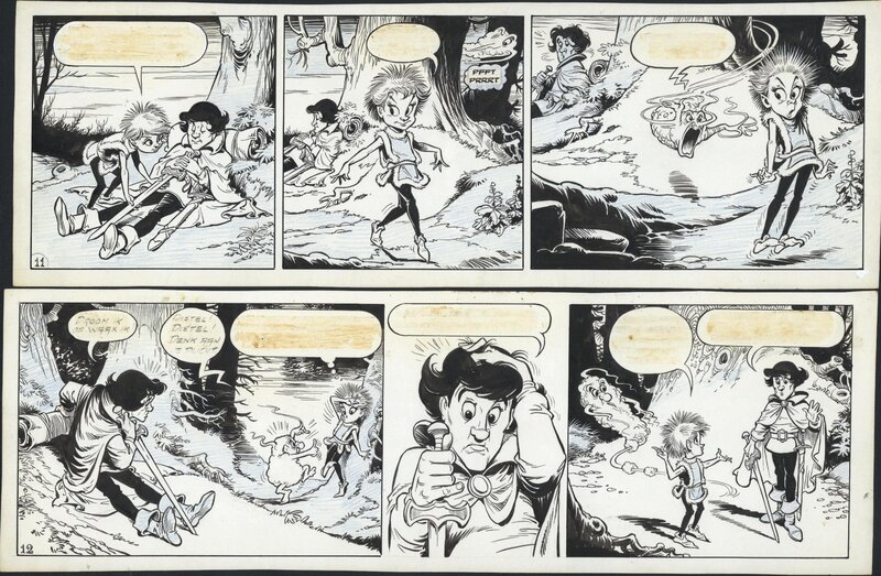 Piet Wijn, The Sword in the Stone - strip 11 + 12 - Planche originale