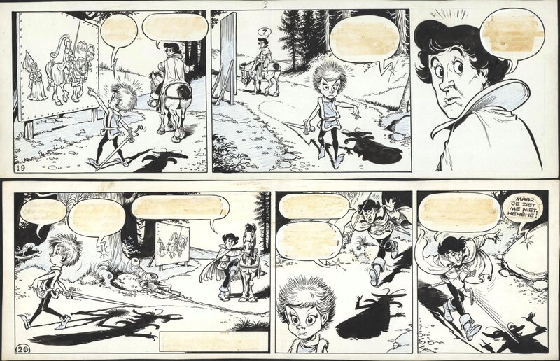 Piet Wijn, The Sword in the Stone - strip 19 + 20 - Planche originale