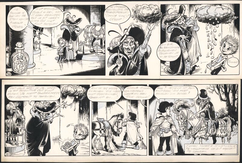 Piet Wijn, The Sword in the Stone - strip 30 + 31 - Planche originale