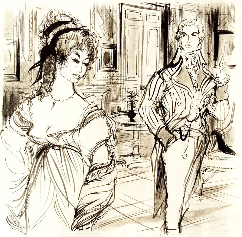 Jacques Grange, Napoléon et ses Amours - Original Illustration