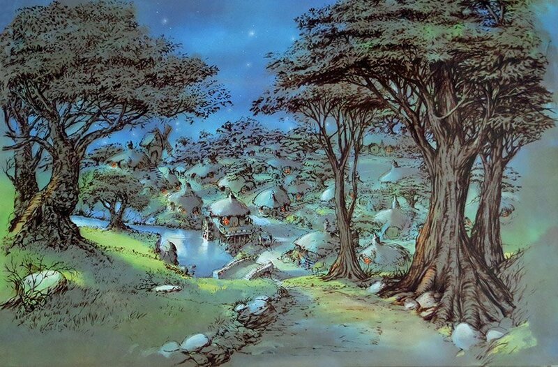 Bakshi Lord of the Rings Hobbiton Animation Cel - Œuvre originale
