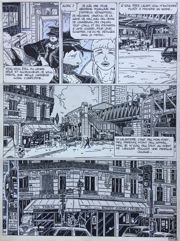 Dubois, L'angelot du Quinzième, planche n°2, 1983. - Planche originale