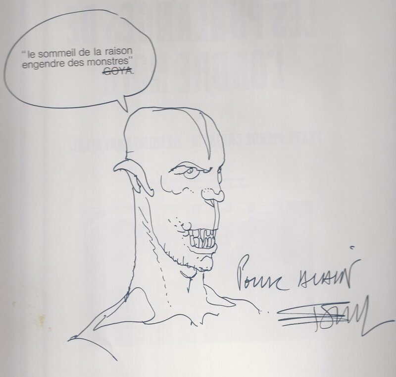 Enki Bilal, Dédicace Les Phalanges de l'Ordre Noir - Sketch